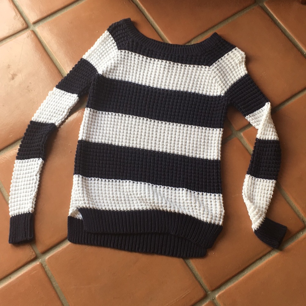 Blue and White Striped AE Sweater